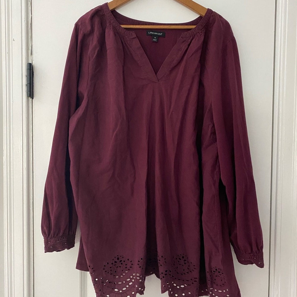Lane Bryant Plum Embellished Tunic Relaxed Fit